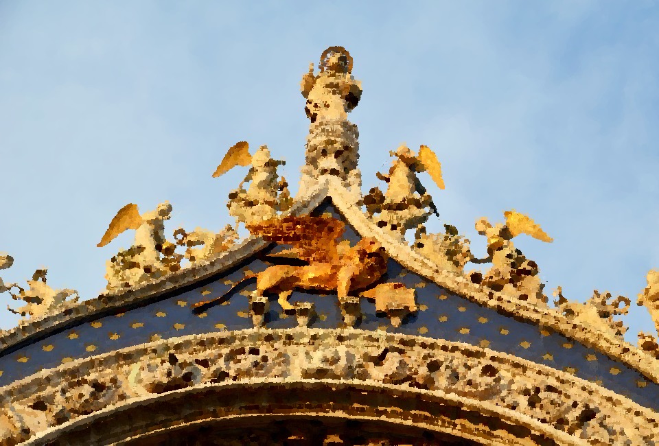 The ornament at the top of St. Mark's Basilica in Venice.